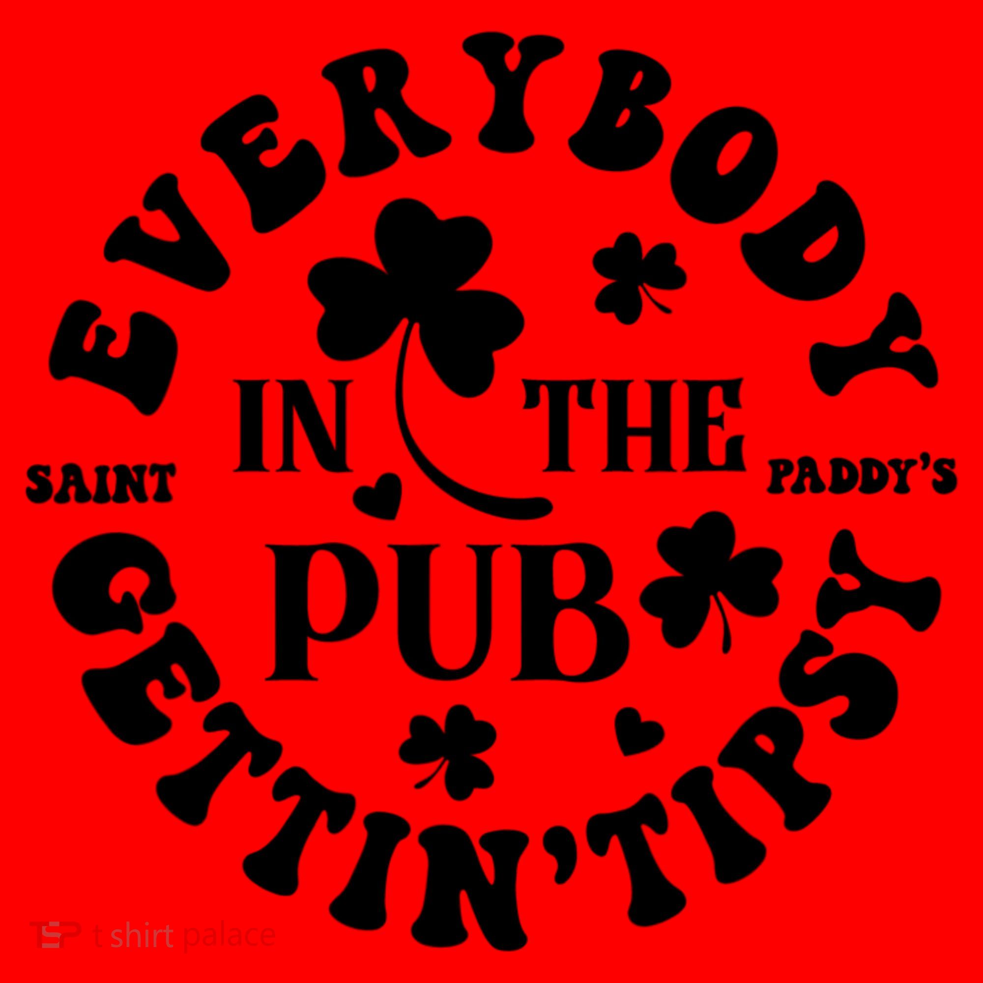 Everybody In The Pub Getting Tipsy St Patricks Day Shamrock Santa Hat