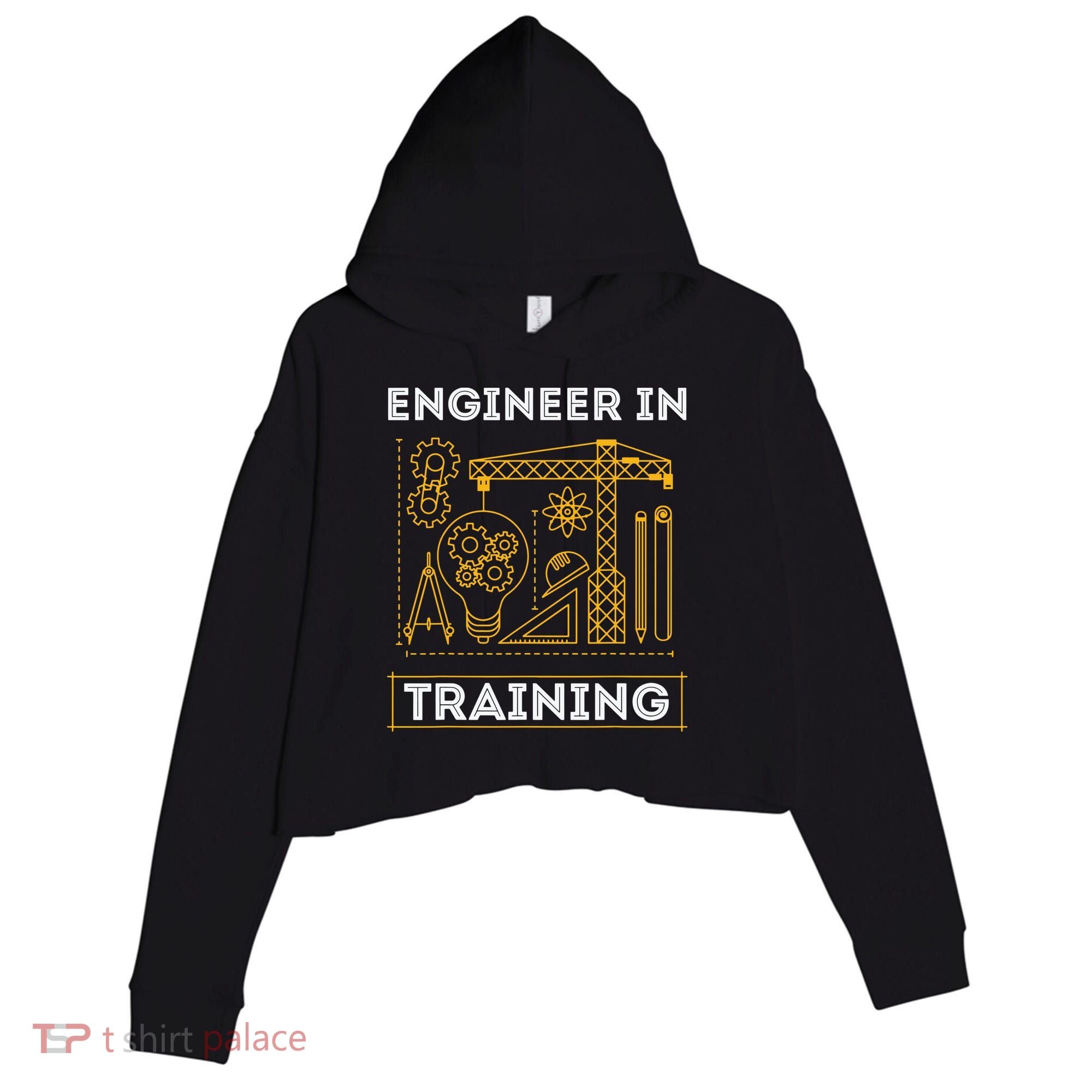 Engineer In Training Future Engineer Holding Engineering Crop Fleece Hoodie