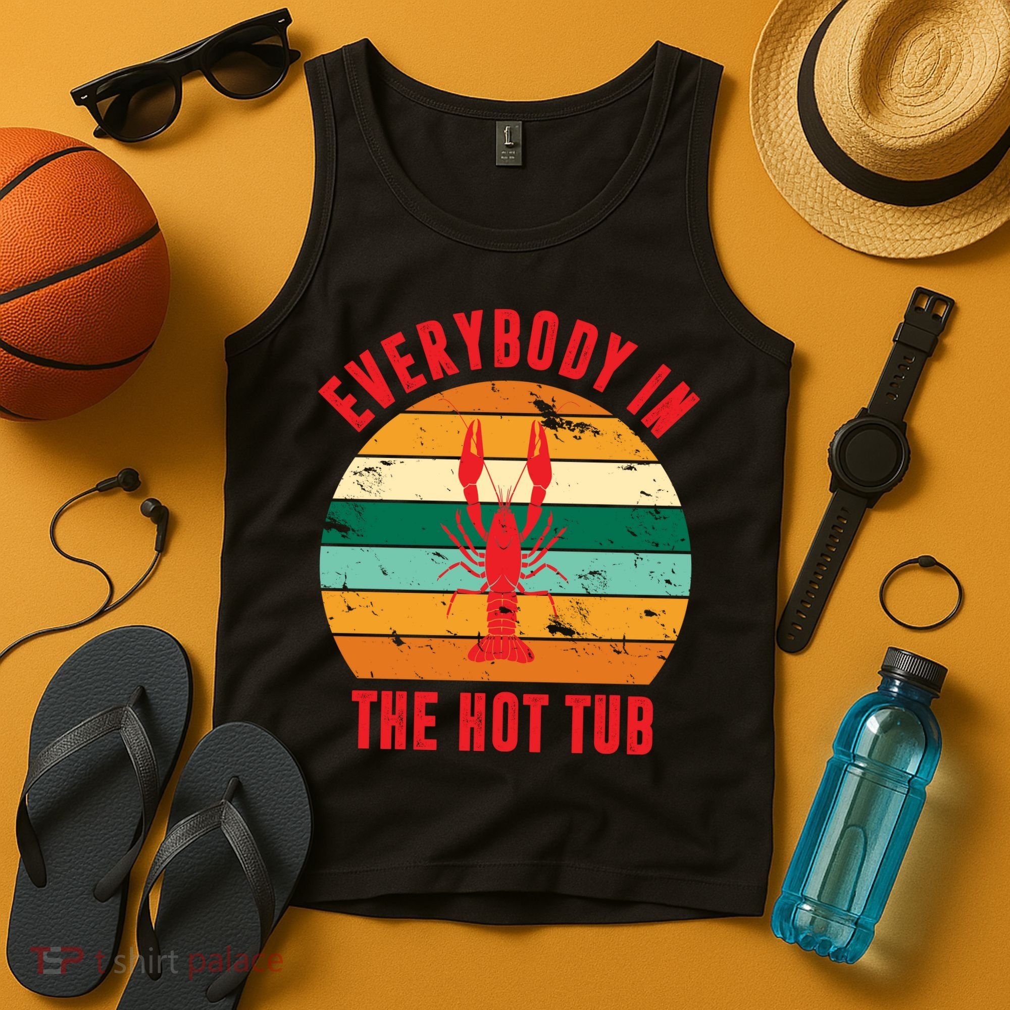 Everybody In The Hot Tub Funny Crawfish Tank Top