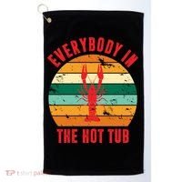 Everybody In The Hot Tub Funny Crawfish Golf Towel thumb 0
