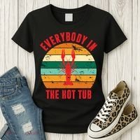 Everybody In The Hot Tub Funny Crawfish Women's T-Shirt thumb 3