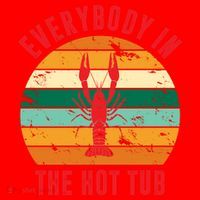 Everybody In The Hot Tub Funny Crawfish Santa Hat thumb 1