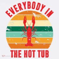 Everybody In The Hot Tub Funny Crawfish Comfort Colors Garment-Dyed Hooded Sweatshirt thumb 2
