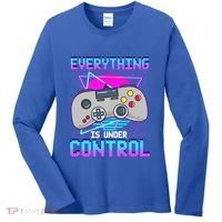 Everything Is Under Control Retro Computer Gamer Gift Women's Long Sleeve Shirt thumb 0