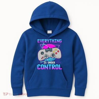 Everything Is Under Control Retro Computer Gamer Gift Kids Hoodie