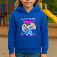 Everything Is Under Control Retro Computer Gamer Gift Kids Hoodie thumb 3