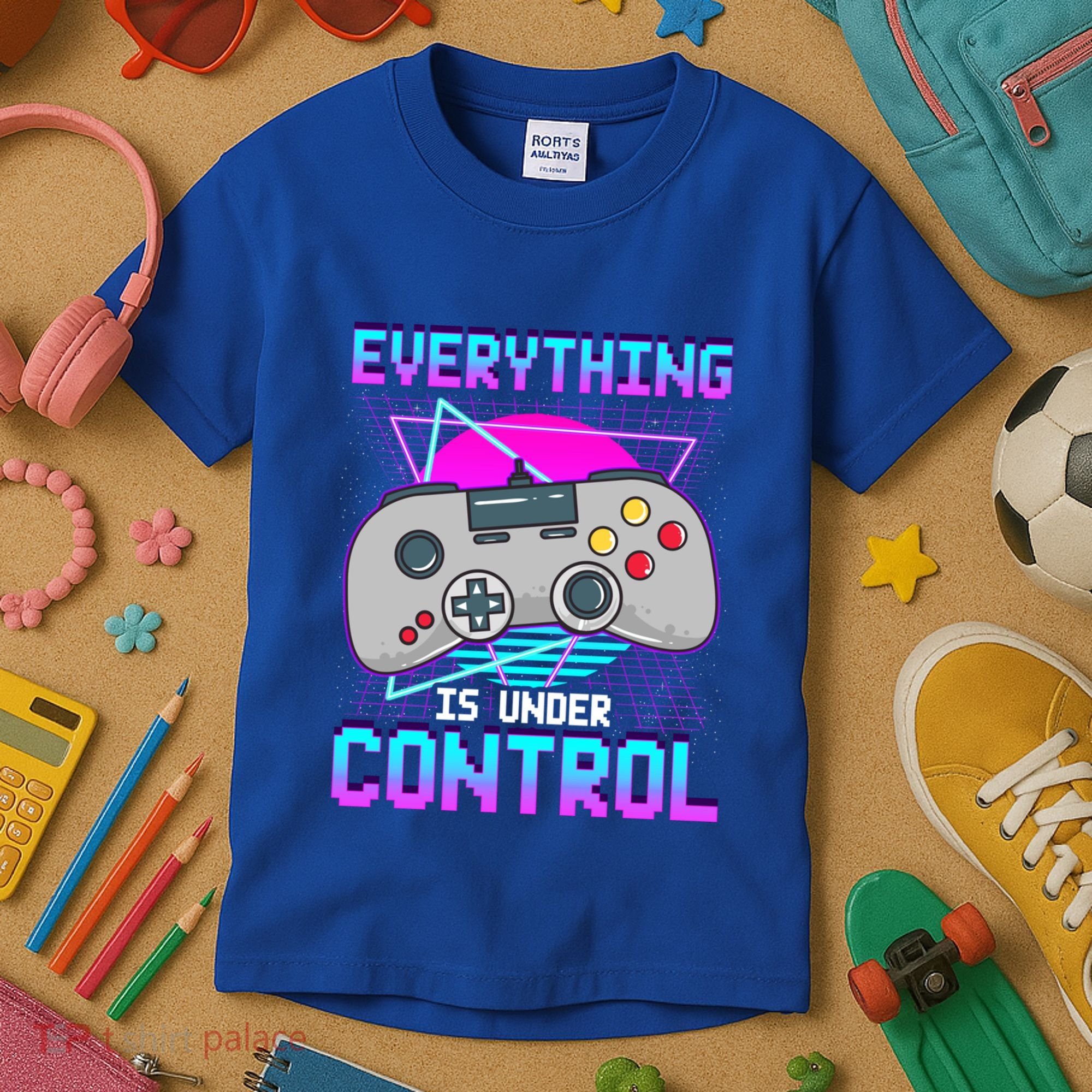 Everything Is Under Control Retro Computer Gamer Gift Kids T-Shirt