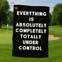 Everything Is Under Control Funny Sayings Golf Towel thumb 1