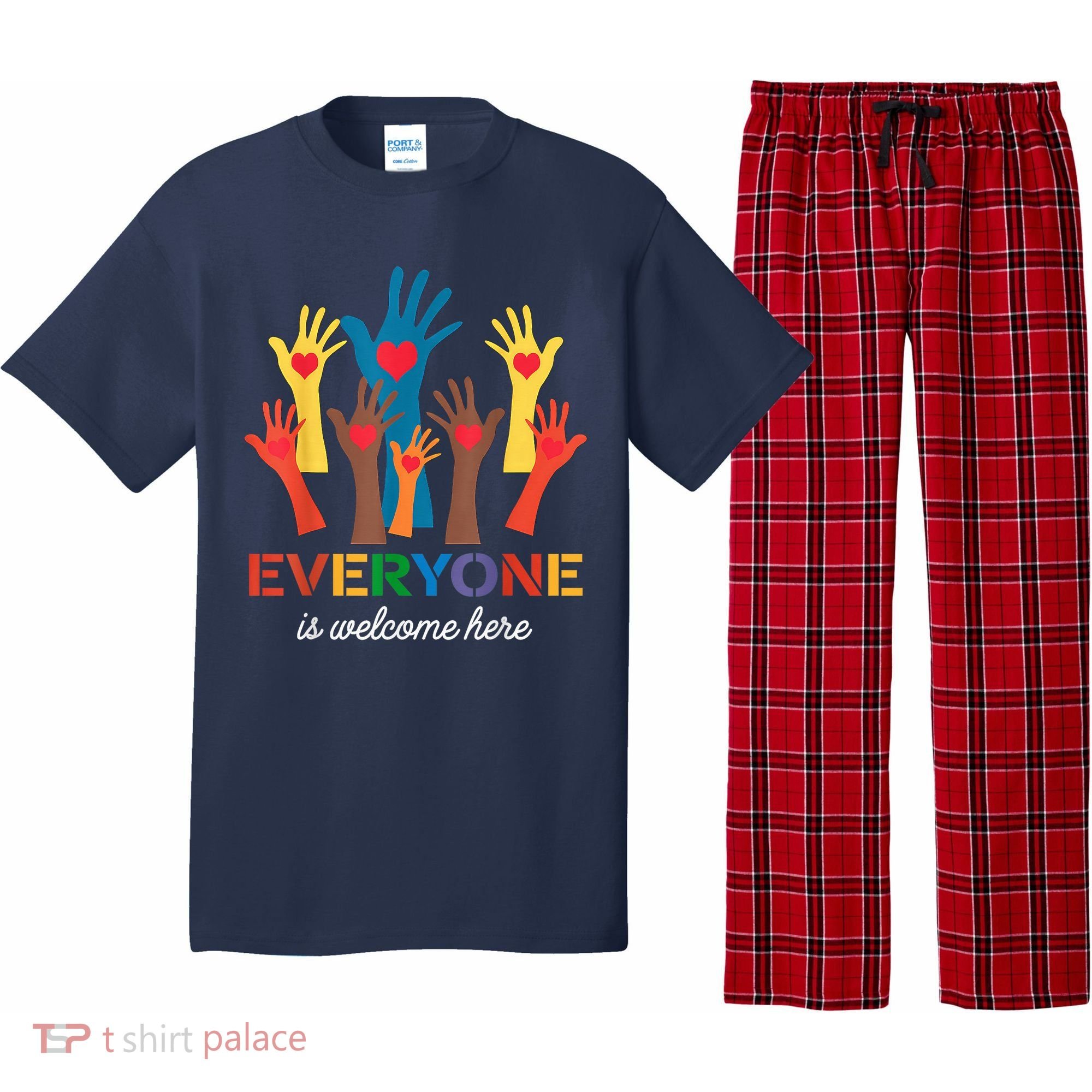 Everyone Is Welcome Here Idaho Teacher Pajama Set