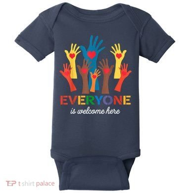 Everyone Is Welcome Here Idaho Teacher Baby Bodysuit