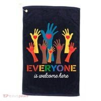 Everyone Is Welcome Here Idaho Teacher Golf Towel thumb 0