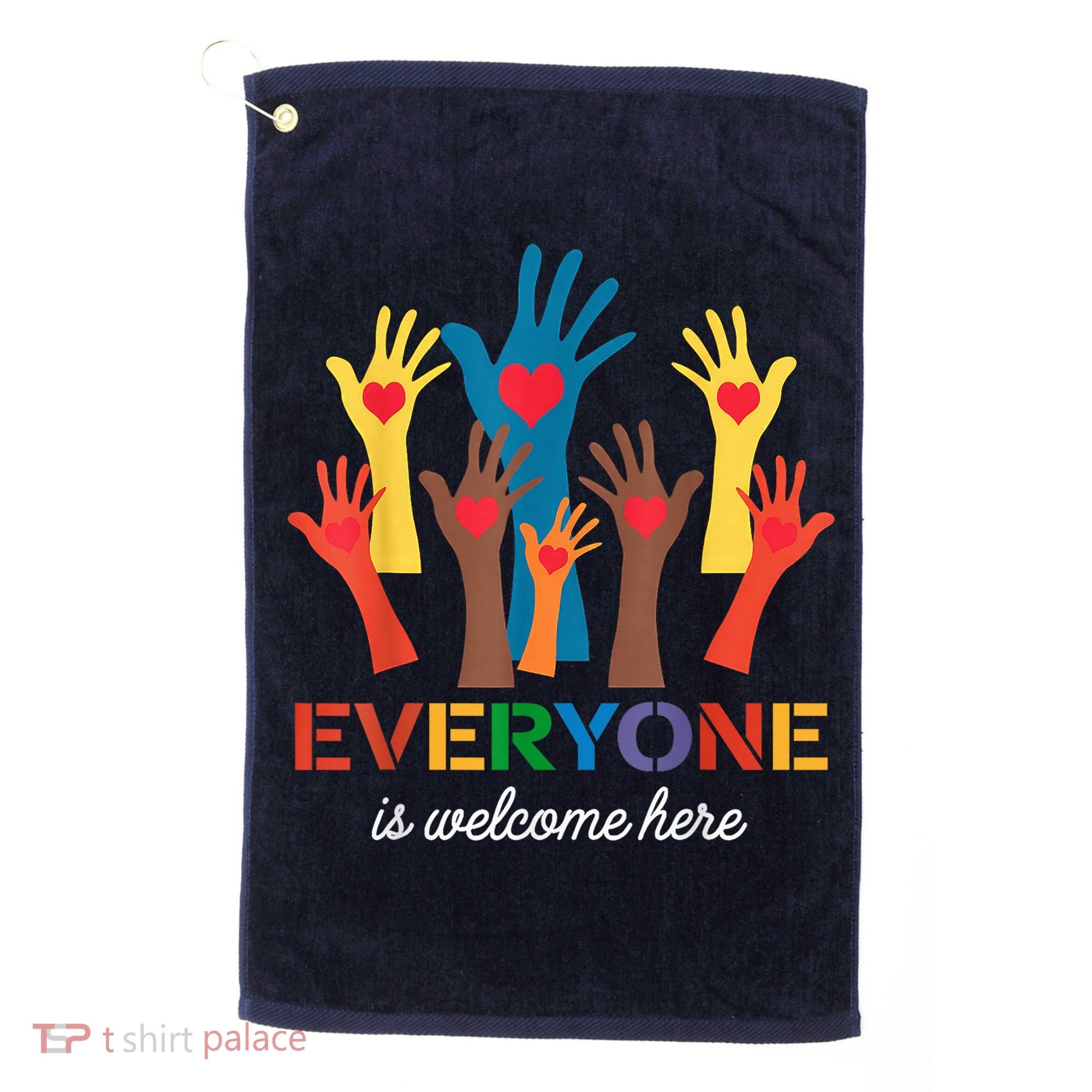 Everyone Is Welcome Here Idaho Teacher Golf Towel