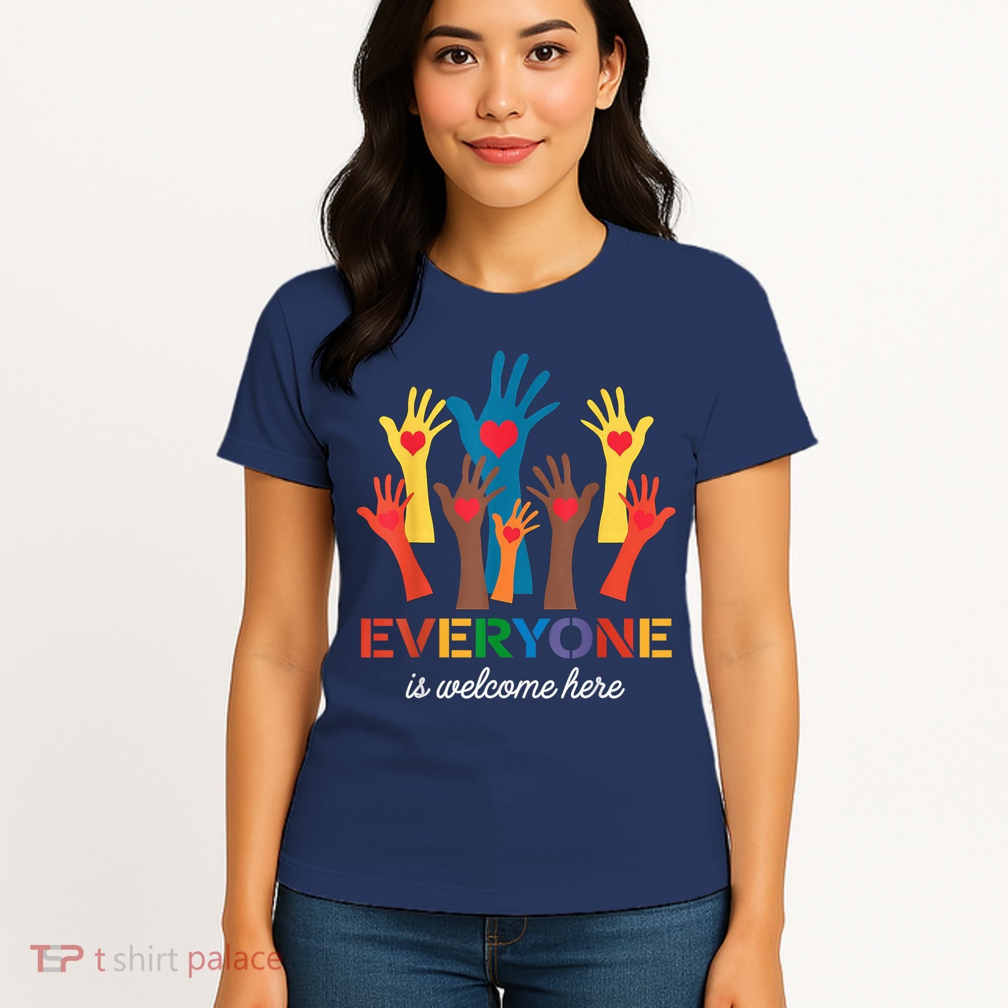 Everyone Is Welcome Here Idaho Teacher Women's T-Shirt