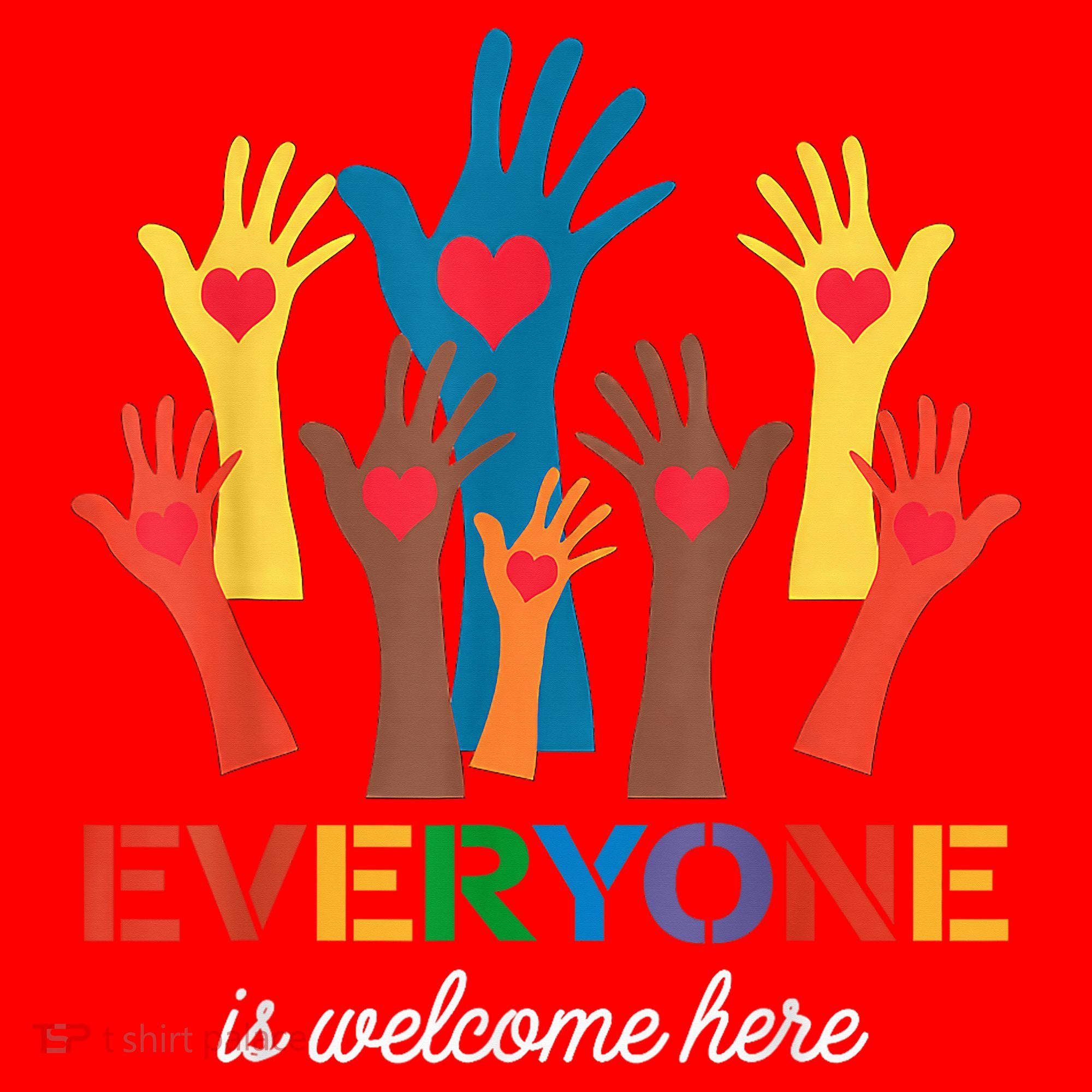 Everyone Is Welcome Here Idaho Teacher Santa Hat