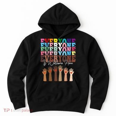 Everyone Is Welcome Here Retro Groovy Diversity Teachers Hoodie