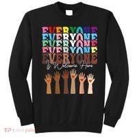 Everyone Is Welcome Here Retro Groovy Diversity Teachers Sweatshirt thumb 0