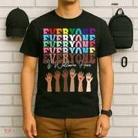 Everyone Is Welcome Here Retro Groovy Diversity Teachers T-Shirt thumb 6
