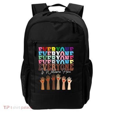 Everyone Is Welcome Here Retro Groovy Diversity Teachers Backpack