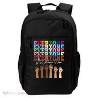 Everyone Is Welcome Here Retro Groovy Diversity Teachers Backpack thumb 0