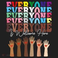 Everyone Is Welcome Here Retro Groovy Diversity Teachers Beanie thumb 2