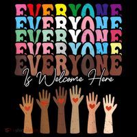 Everyone Is Welcome Here Retro Groovy Diversity Teachers Women's Hoodie thumb 2