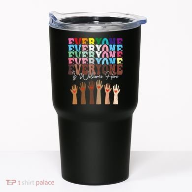 Everyone Is Welcome Here Retro Groovy Diversity Teachers Tumbler