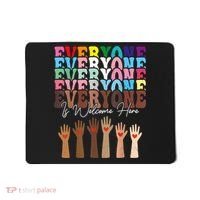Everyone Is Welcome Here Retro Groovy Diversity Teachers Mousepad thumb 0