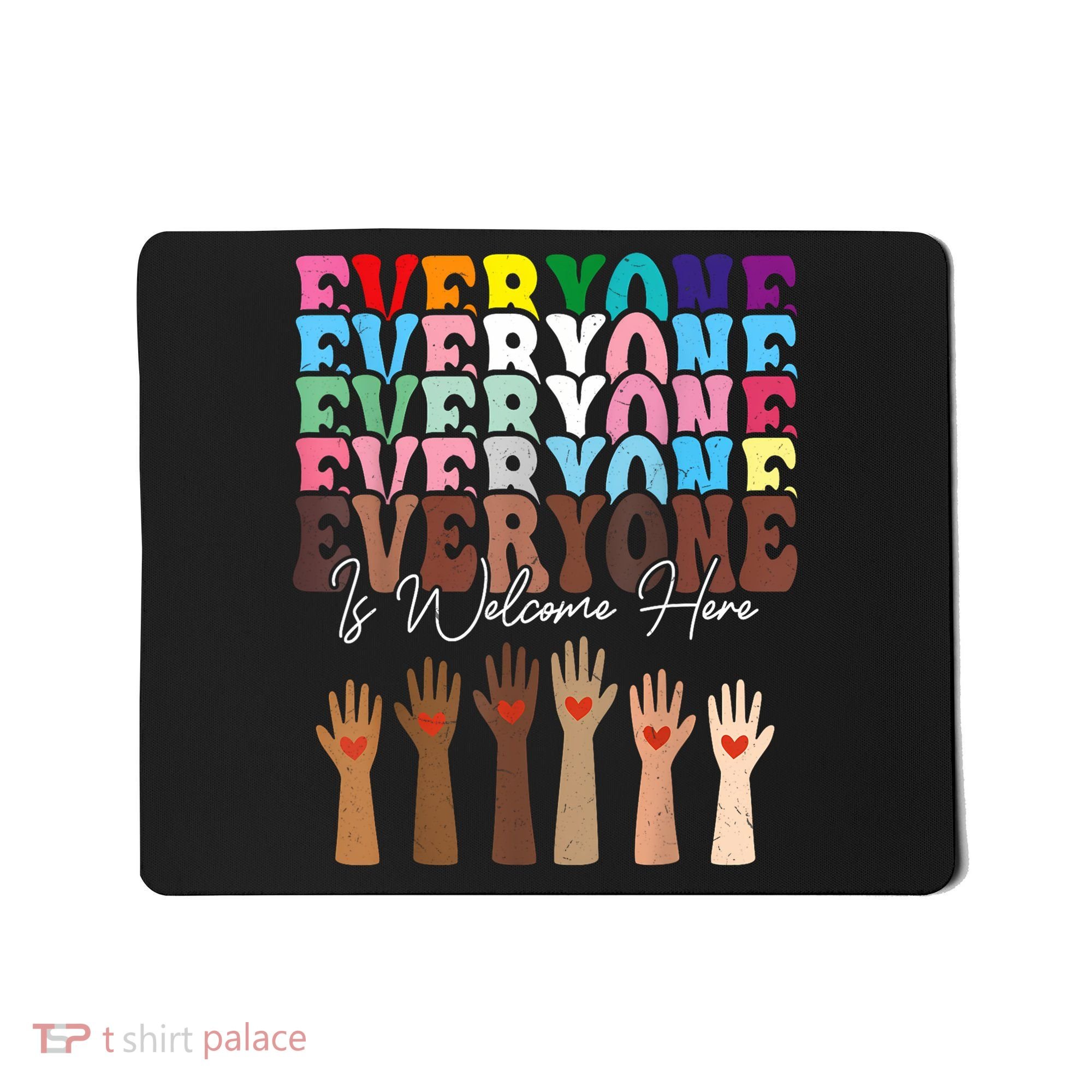 Everyone Is Welcome Here Retro Groovy Diversity Teachers Mousepad