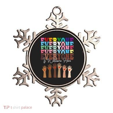 Everyone Is Welcome Here Retro Groovy Diversity Teachers Ornament