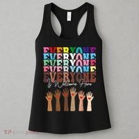 Everyone Is Welcome Here Retro Groovy Diversity Teachers Women's Tank Top thumb 3