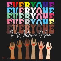 Everyone Is Welcome Here Retro Groovy Diversity Teachers Women's Tank Top thumb 5
