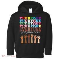 Everyone Is Welcome Here Retro Groovy Diversity Teachers Toddler Hoodie thumb 0