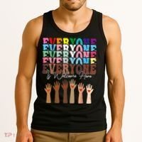Everyone Is Welcome Here Retro Groovy Diversity Teachers Tank Top thumb 3