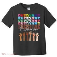 Everyone Is Welcome Here Retro Groovy Diversity Teachers Toddler T-Shirt thumb 0