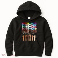 Everyone Is Welcome Here Retro Groovy Diversity Teachers Kids Hoodie thumb 0