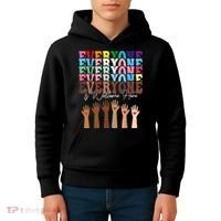Everyone Is Welcome Here Retro Groovy Diversity Teachers Kids Hoodie thumb 4