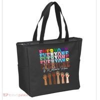 Everyone Is Welcome Here Retro Groovy Diversity Teachers Tote Bag thumb 2