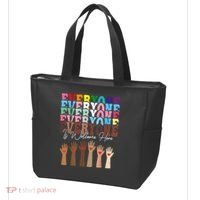 Everyone Is Welcome Here Retro Groovy Diversity Teachers Tote Bag thumb 3