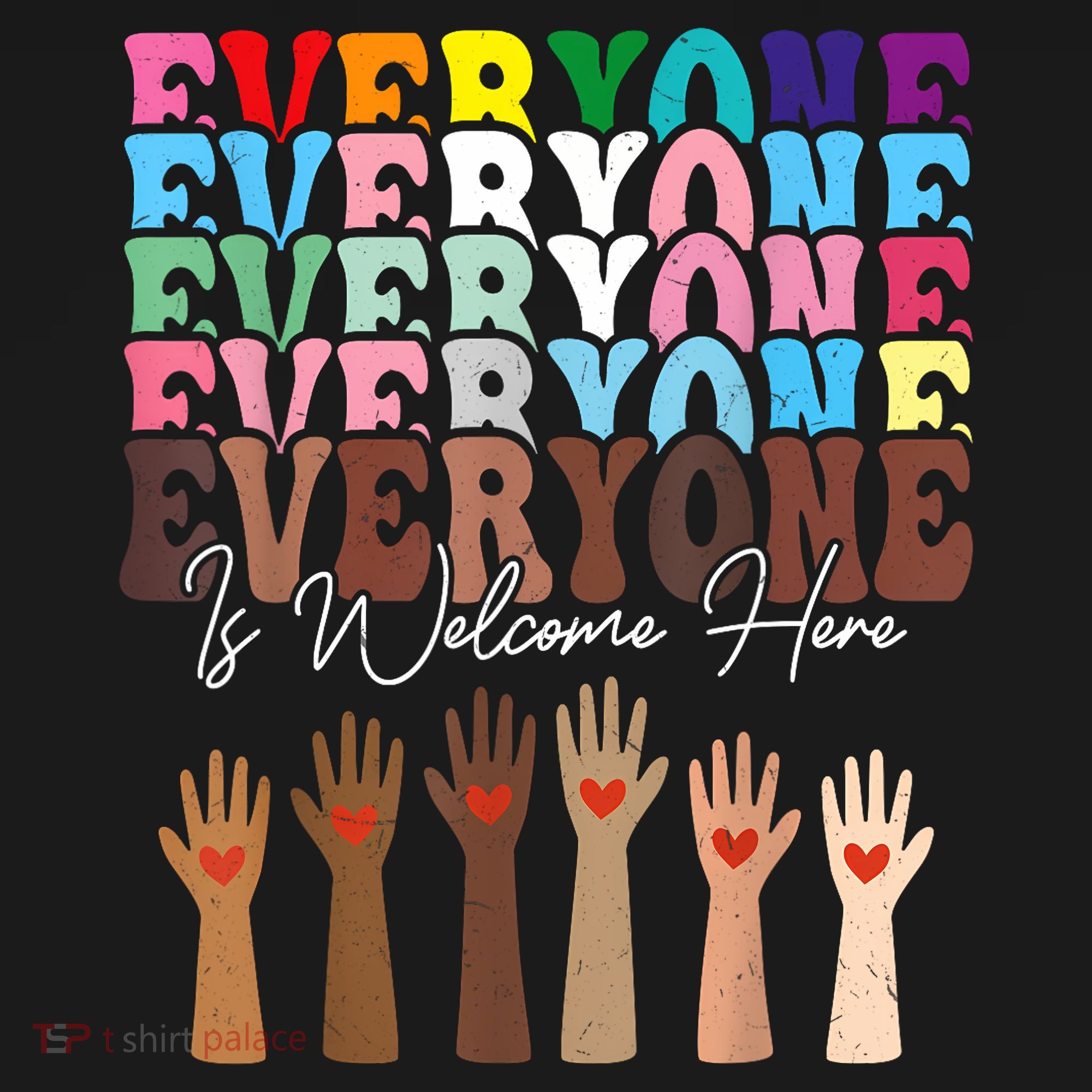 Everyone Is Welcome Here Retro Groovy Diversity Teachers Tote Bag