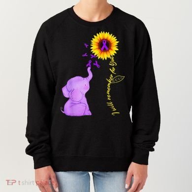 Elephant I Will Remember For You Sunflower Alzheimer Women's Sweatshirt
