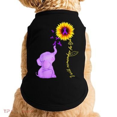 Elephant I Will Remember For You Sunflower Alzheimer Doggie Tank