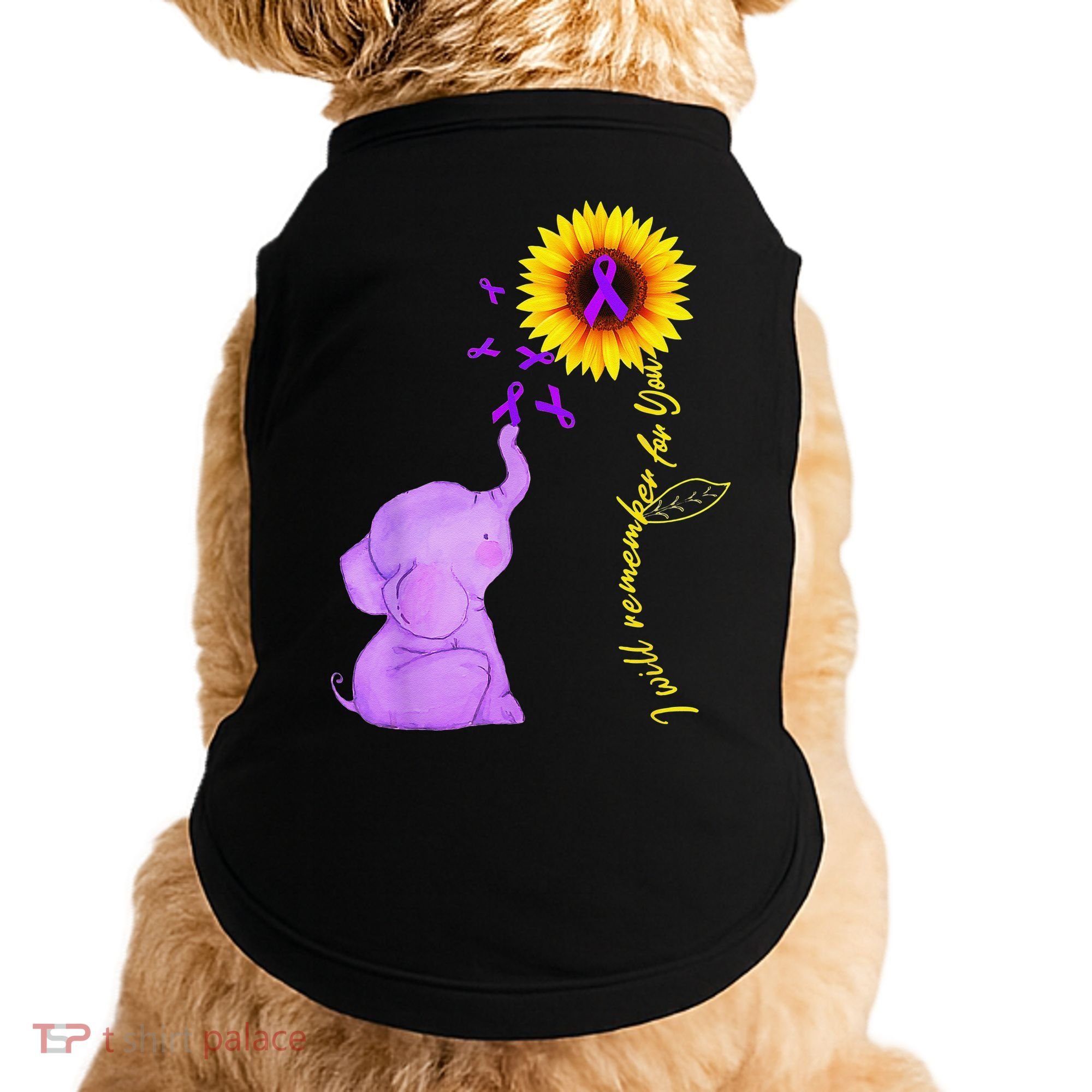 Elephant I Will Remember For You Sunflower Alzheimer Doggie Tank