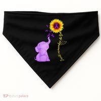 Elephant I Will Remember For You Sunflower Alzheimer USA-Made Doggie Bandana thumb 0