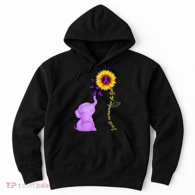 Elephant I Will Remember For You Sunflower Alzheimer Hoodie