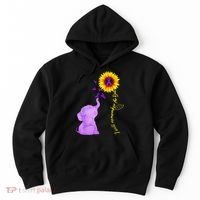 Elephant I Will Remember For You Sunflower Alzheimer Hoodie thumb 0
