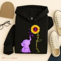 Elephant I Will Remember For You Sunflower Alzheimer Hoodie thumb 4