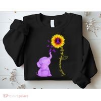 Elephant I Will Remember For You Sunflower Alzheimer Sweatshirt thumb 2