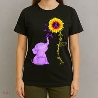 Elephant I Will Remember For You Sunflower Alzheimer T-Shirt thumb 4