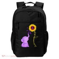 Elephant I Will Remember For You Sunflower Alzheimer Backpack thumb 0