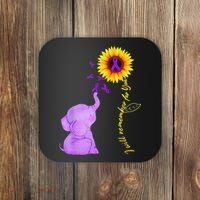 Elephant I Will Remember For You Sunflower Alzheimer Coaster thumb 0
